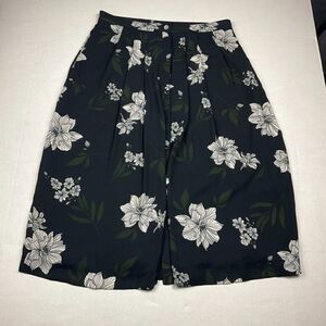 Banana Republic Womens A-Line Button Front Floral Pleated Knee Length Size 4